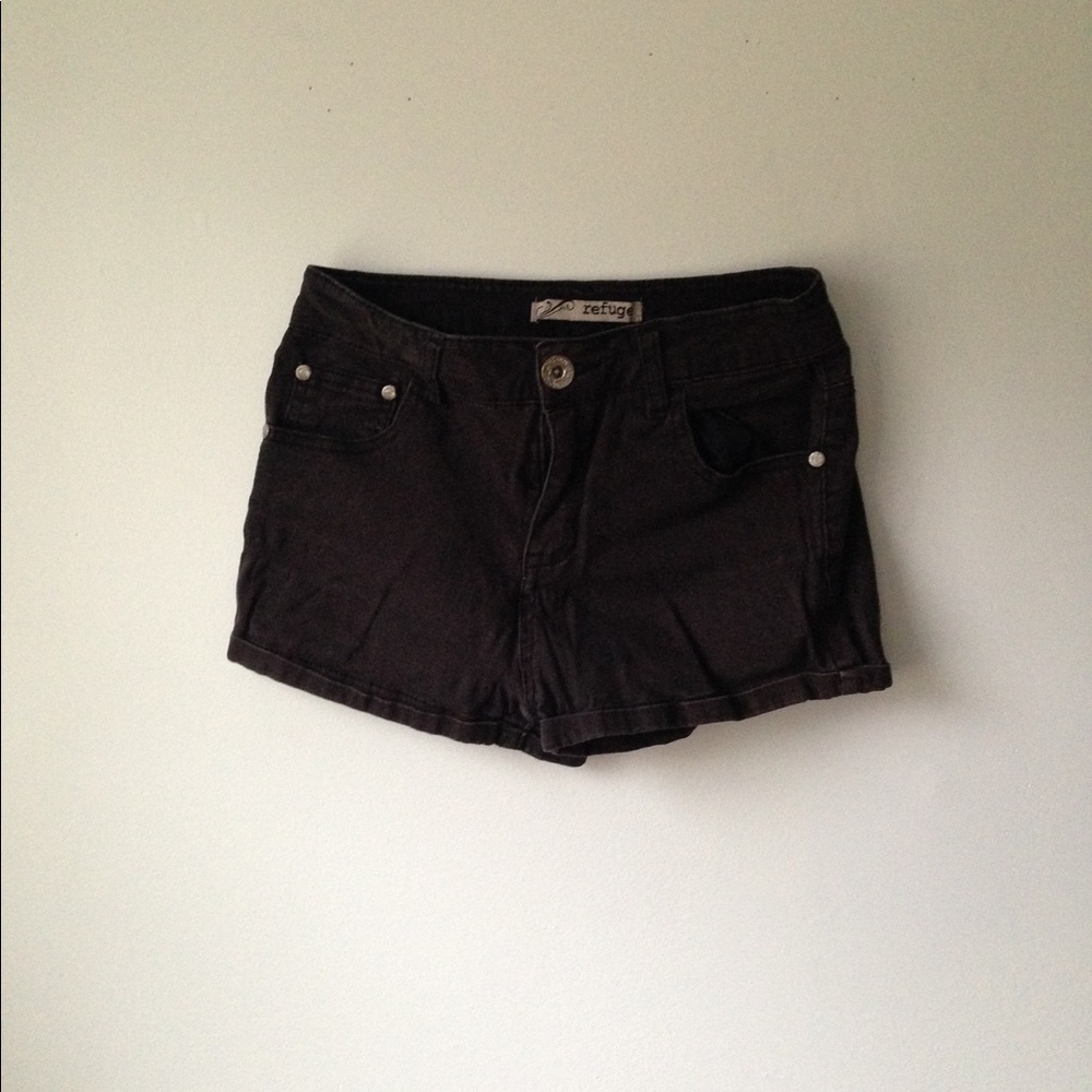 Black jean shorts